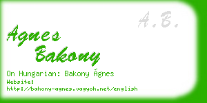 agnes bakony business card