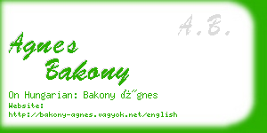 agnes bakony business card